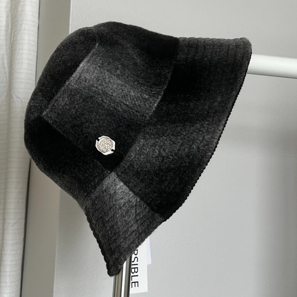Vince Camuto Reversible Plaid and Corduroy Bucket Hat